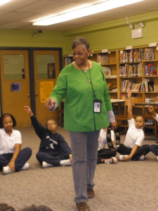A teacher at Medgar Evans school in Chicago, IL mentors another teacher using the Creative Directions' drama techniques.